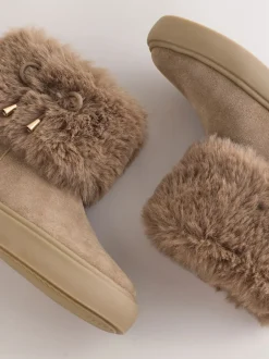 Next Marron fauve - Bottes déperlantes en daim Online