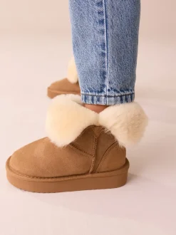 Next Marron fauve - Bottes déperlantes en daim véritable en peau de mouton Hot