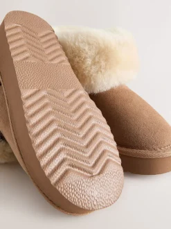 Next Marron fauve - Bottes déperlantes en daim véritable en peau de mouton Hot