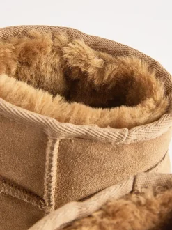 Next Marron fauve - Bottes/Bottines courte à enfiler en daim déperlant Sale