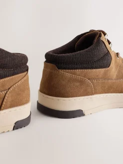 Next Marron fauve - Bottines à col en maille Hot