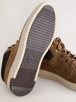 Next Marron fauve - Bottines à col en maille Hot