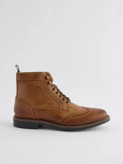 Next Marron fauve - Bottines richelieu en cuir