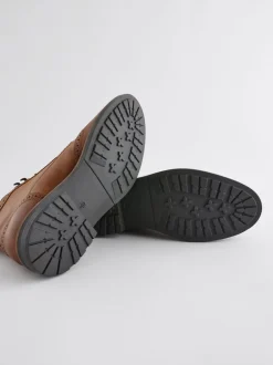 Next Marron fauve - Bottines richelieu en cuir