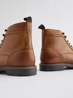 Next Marron fauve - Bottines richelieu en cuir