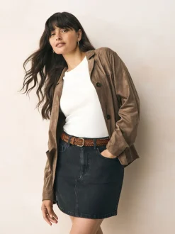 Next Marron fauve - Ceinture en cuir tressé à la main Sale