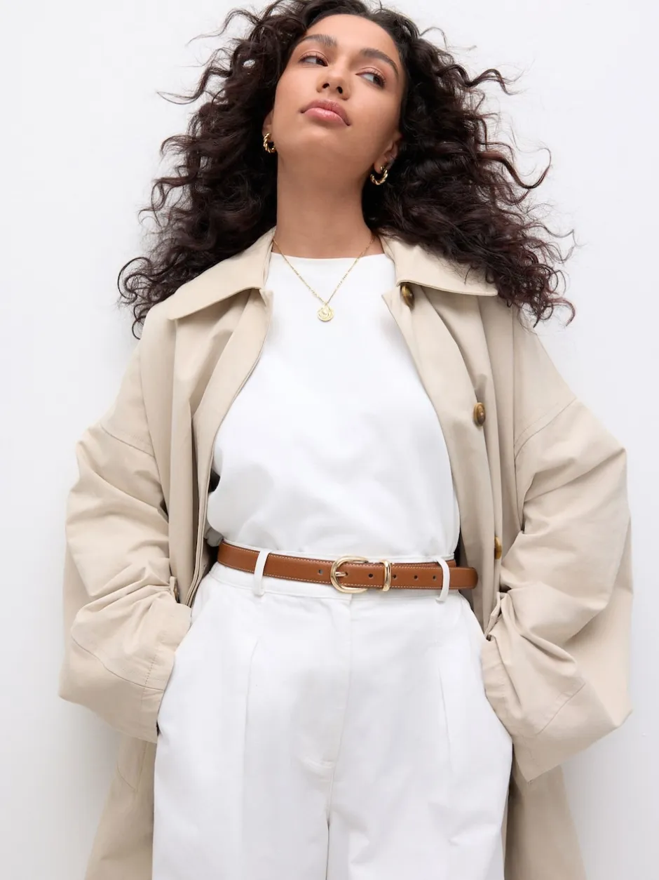 Next Marron fauve - Ceinture mi-longue N. Premium Made In Italy Best