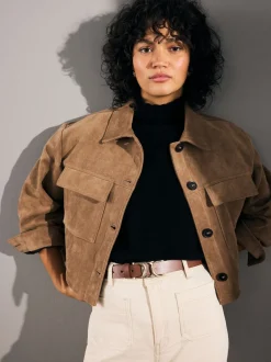 Next Marron fauve - Ceinture Regular Statement en cuir à boucle