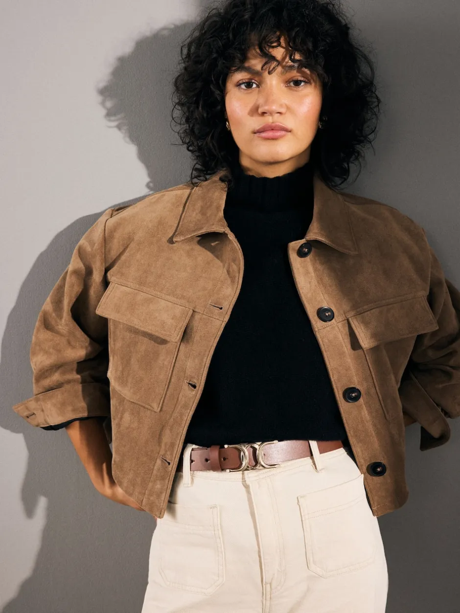 Next Marron fauve - Ceinture Regular Statement en cuir à boucle