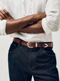 Reiss Marron fauve - Ceinture western en cuir Jonny New