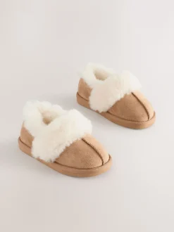 Next Marron fauve - Chaussons en fausse fourrure Sale