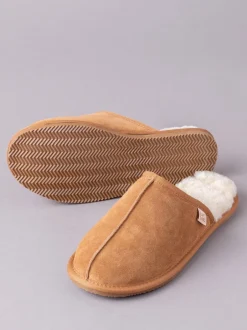 Lakeland Leather Marron fauve - Chaussons style mules en peau de mouton homme Best