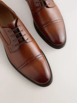 Next Marron fauve - Chaussures Derby à embout Discount