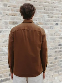 Next Marron fauve - Chemise Oxford teintée en pièce à manches longues Online