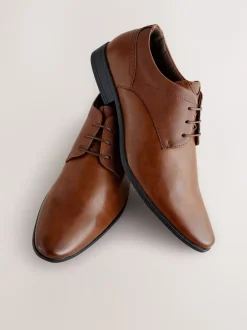 Next Marron fauve - Coupe classique - Chaussures Derby à lacets Sale