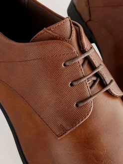 Next Marron fauve - Coupe classique - Chaussures Derby à lacets Sale