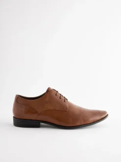 Next Marron fauve - Coupe large - Chaussures Derby à lacets Discount