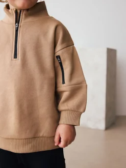 Next Marron fauve - Ensemble haut demi-zip et jogging (3mois à7ans) Outlet