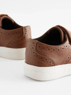 Next Marron fauve - Fermeture par contact Brogue Chaussures Clearance