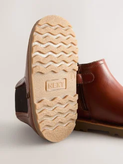 Next Marron fauve - Leather Chelsea Boots Discount