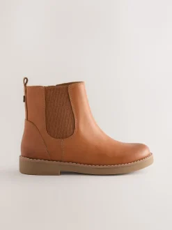 Next Marron fauve - Leather Chelsea Boots New