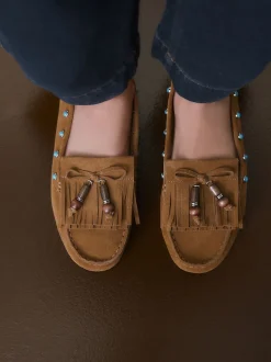 Next Marron fauve - Mocassins Forever Comfort® en cuir avec franges Discount