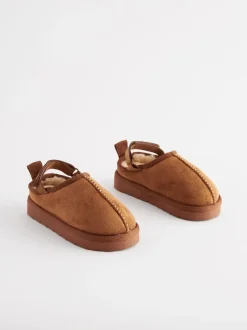 Next Marron fauve - Mules à pantoufles douillettes Hot