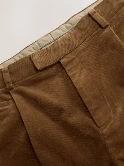 Next Marron fauve - Pantalon habillé droit en coton riche en velours côtelé Outlet