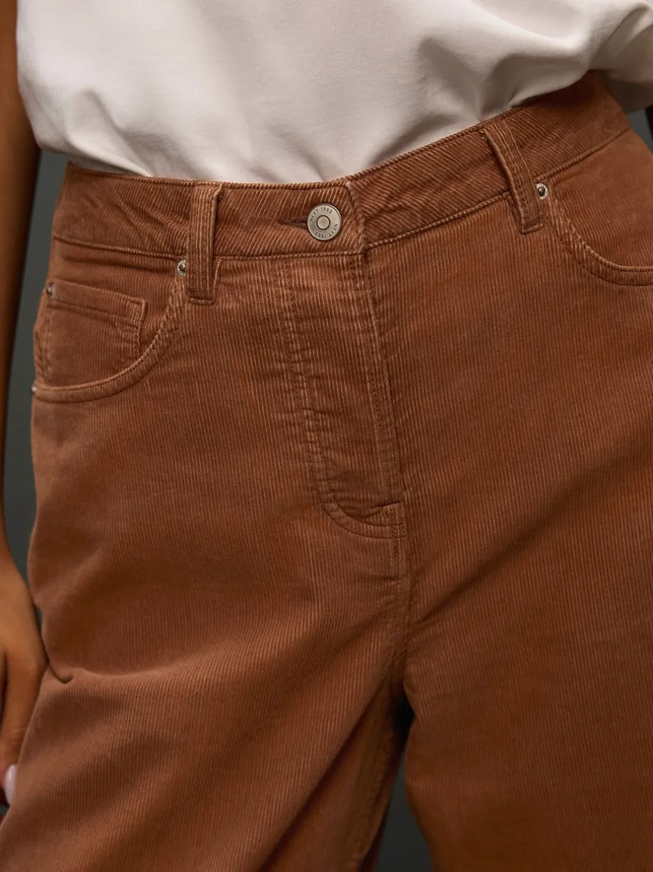 Next Marron fauve - Pantalon large en velours côtelé Clearance