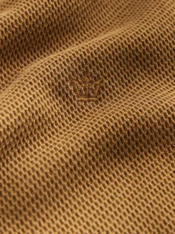 Next - Polo coupe classique à manches courtes et liserés Marron fauve Hot