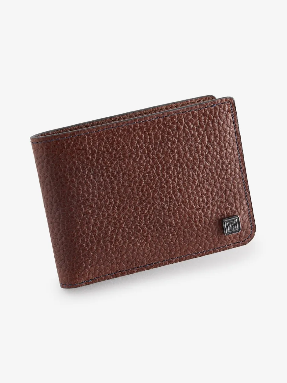 Next Marron fauve - Portefeuille en cuir grainé Online