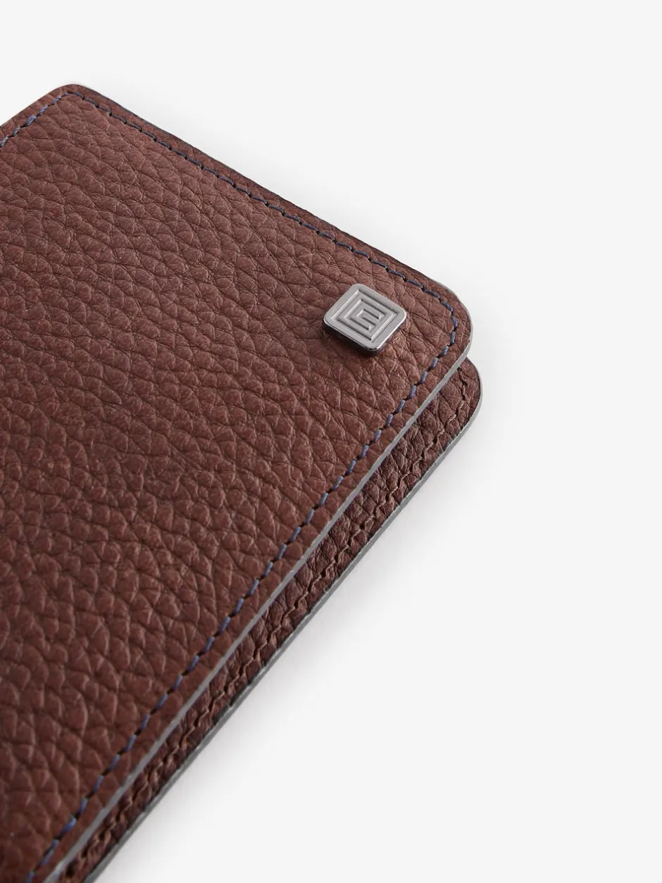 Next Marron fauve - Portefeuille en cuir grainé Online