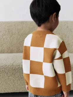 Next - Pull col rond en maille (3mois-7ans) Marron fauve