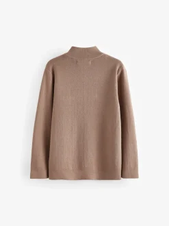 Next Marron fauve - Pull quart de zip (3-16ans) New