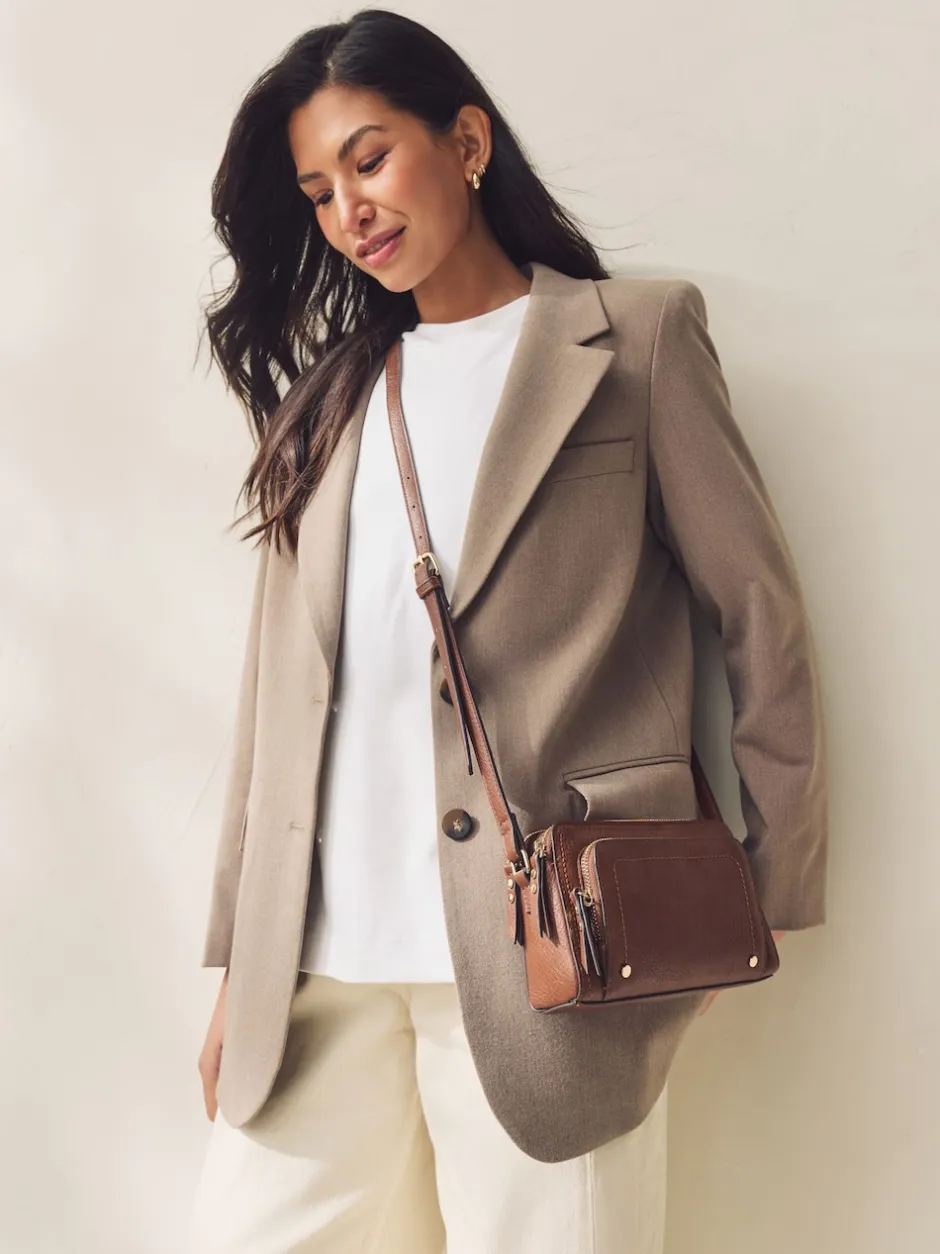 Next Marron fauve - Sac à bandoulière à double fermeture éclair Hot