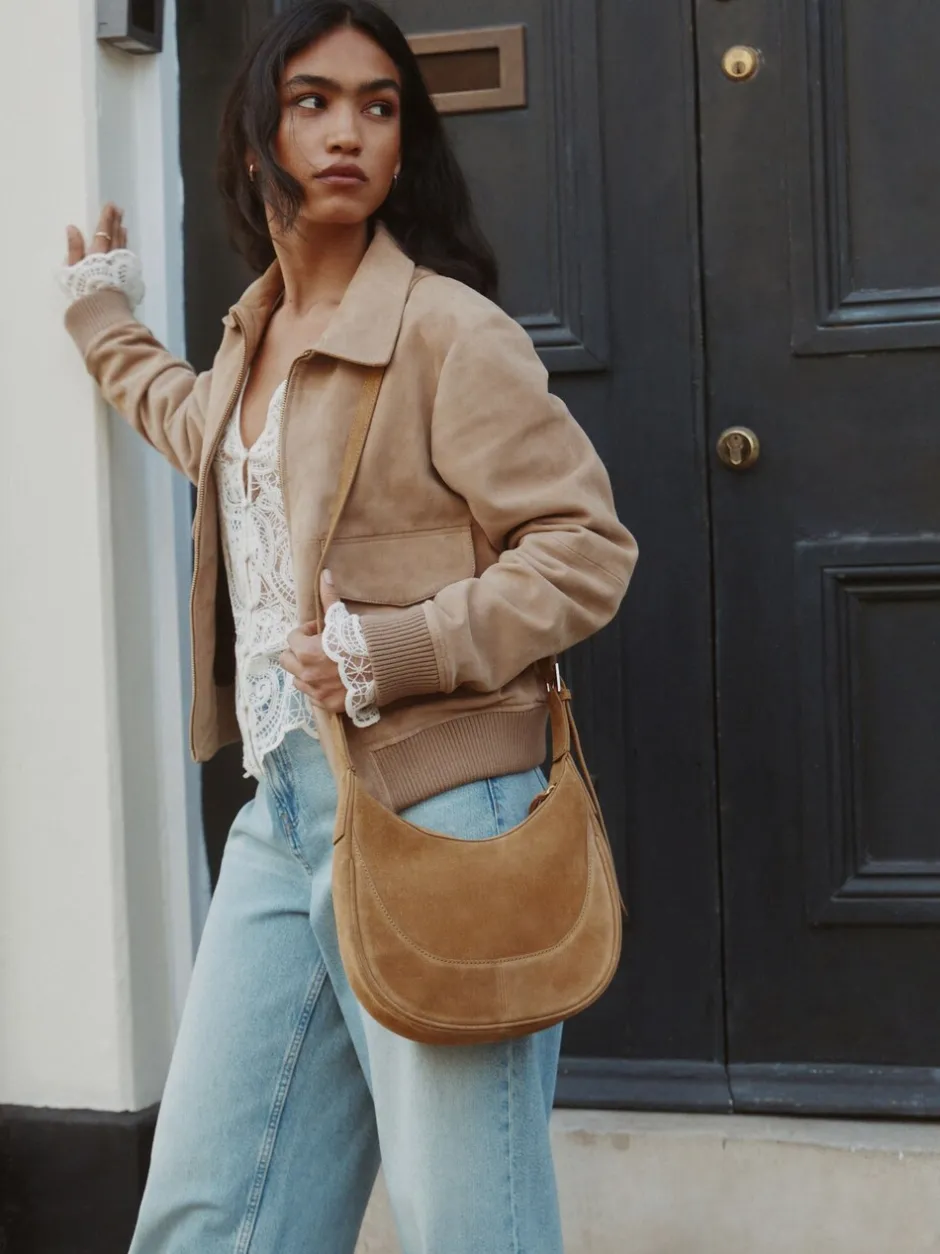 Next Marron fauve - Sac à bandoulière en cuir à encolure dégagée Discount