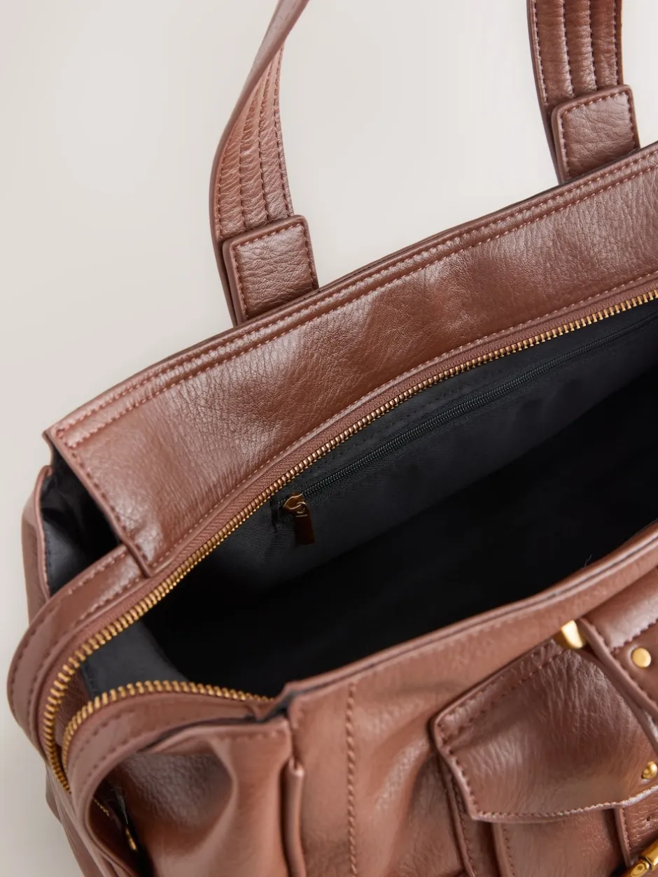 Next Marron fauve - Sac à main à boucle Charm Hot