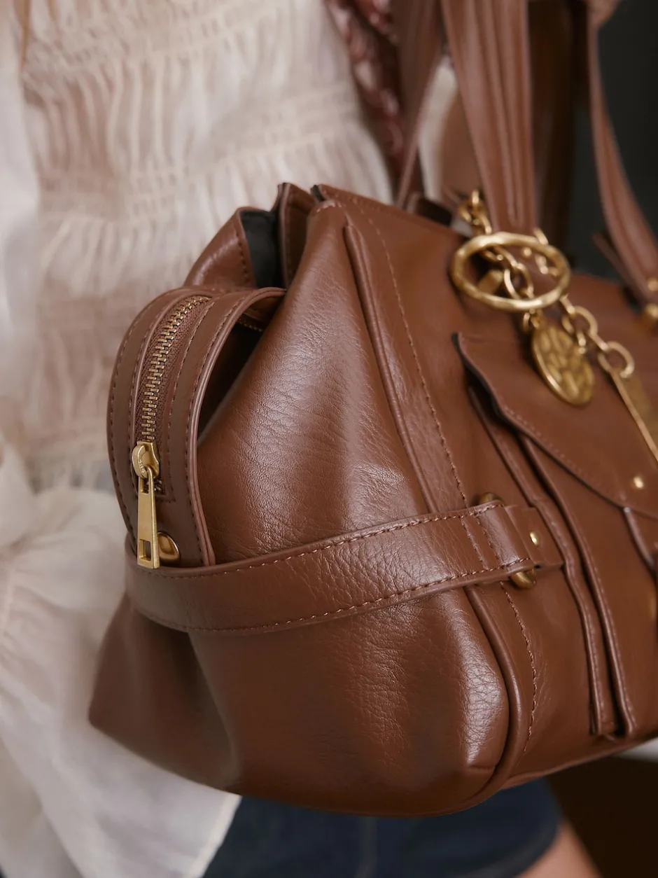 Next Marron fauve - Sac à main à boucle Charm Hot