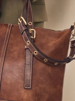 Next Marron fauve - Sac à main avec boucle Discount