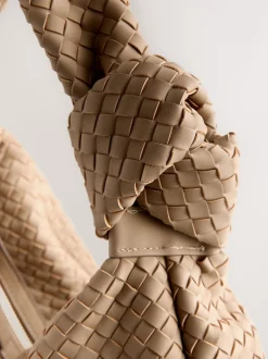 Next Marron fauve - Sac bandoulière tissé en Faux daim Best