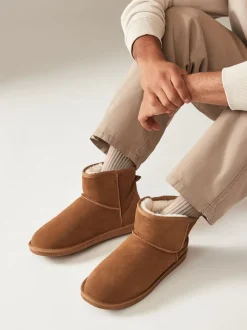 Next Marron fauve - Signature Bottes en daim avec doublure en fausse fourrure Best