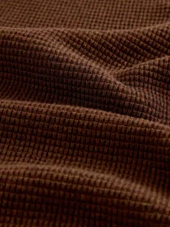 Next Marron fauve - Uni - Pull N.Premium Coupe classique en Coton riche à Texture haut de gamme à col zippé Best