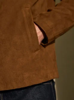 Next Marron fauve - Veste Harrington en similicuir Hot