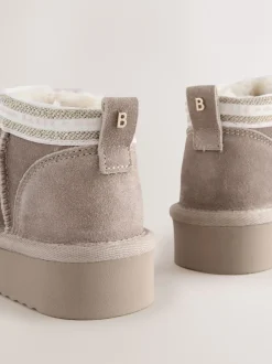 Baker by Ted Baker Marron mink - Bottes douillettes en daim déperlant pour fille Hot