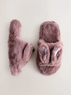 Next Marron mink - Chaussons Curseur en fausse fourrure lapin Online
