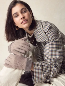 Next Marron mink - Gants N. Premium en cuir et peau de mouton Hot