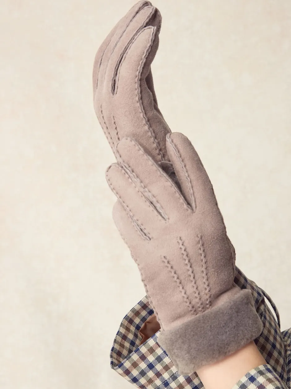 Next Marron mink - Gants N. Premium en cuir et peau de mouton Hot