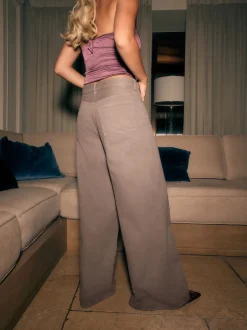 Next Marron mink - Jean large Palazzo taille haute Online