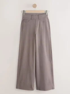 Next - Pantalon large en denim de jersey Marron mink Hot