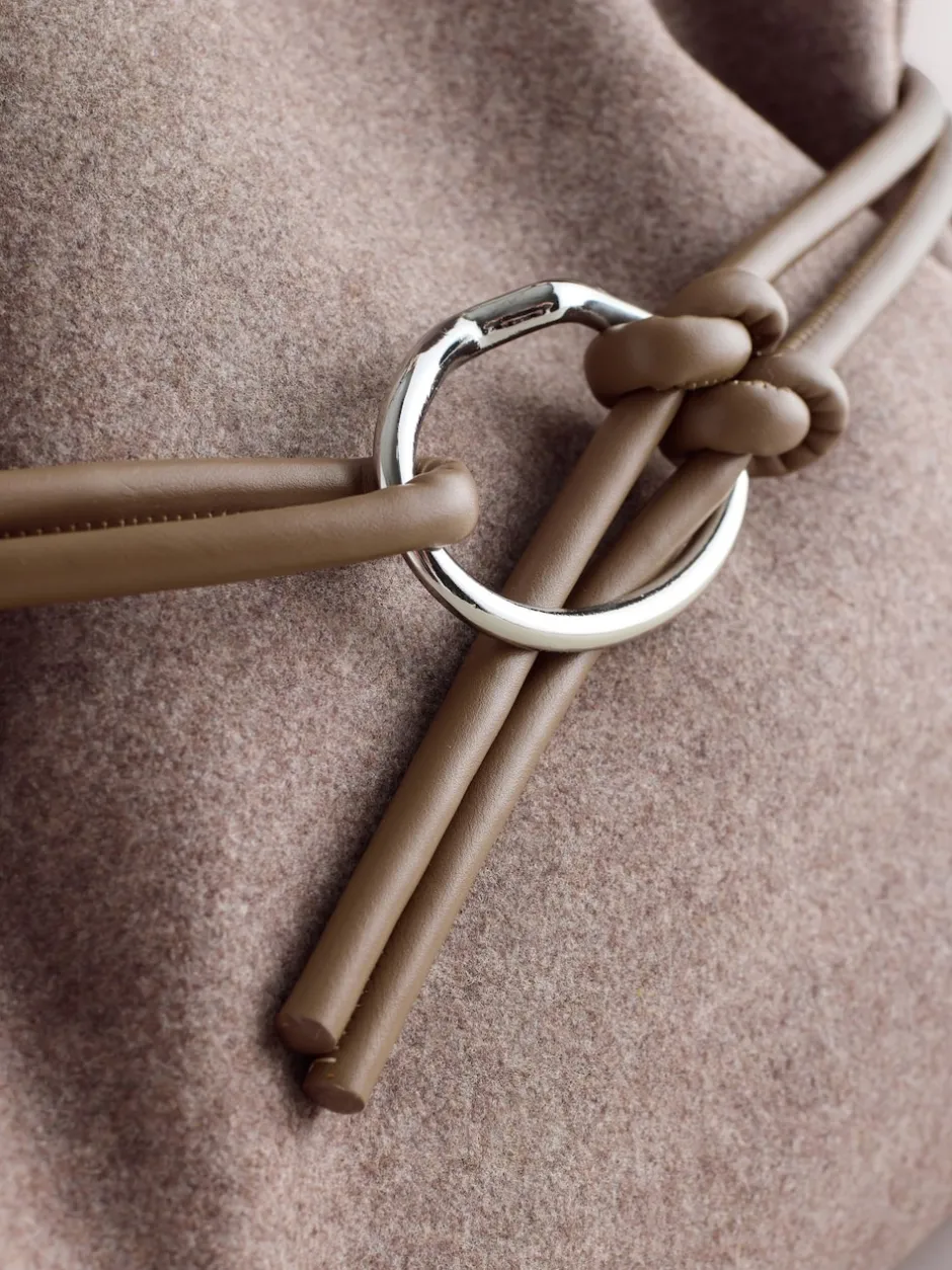 Next Marron mink - Sac bandoulière ceinturé en feutre Clearance